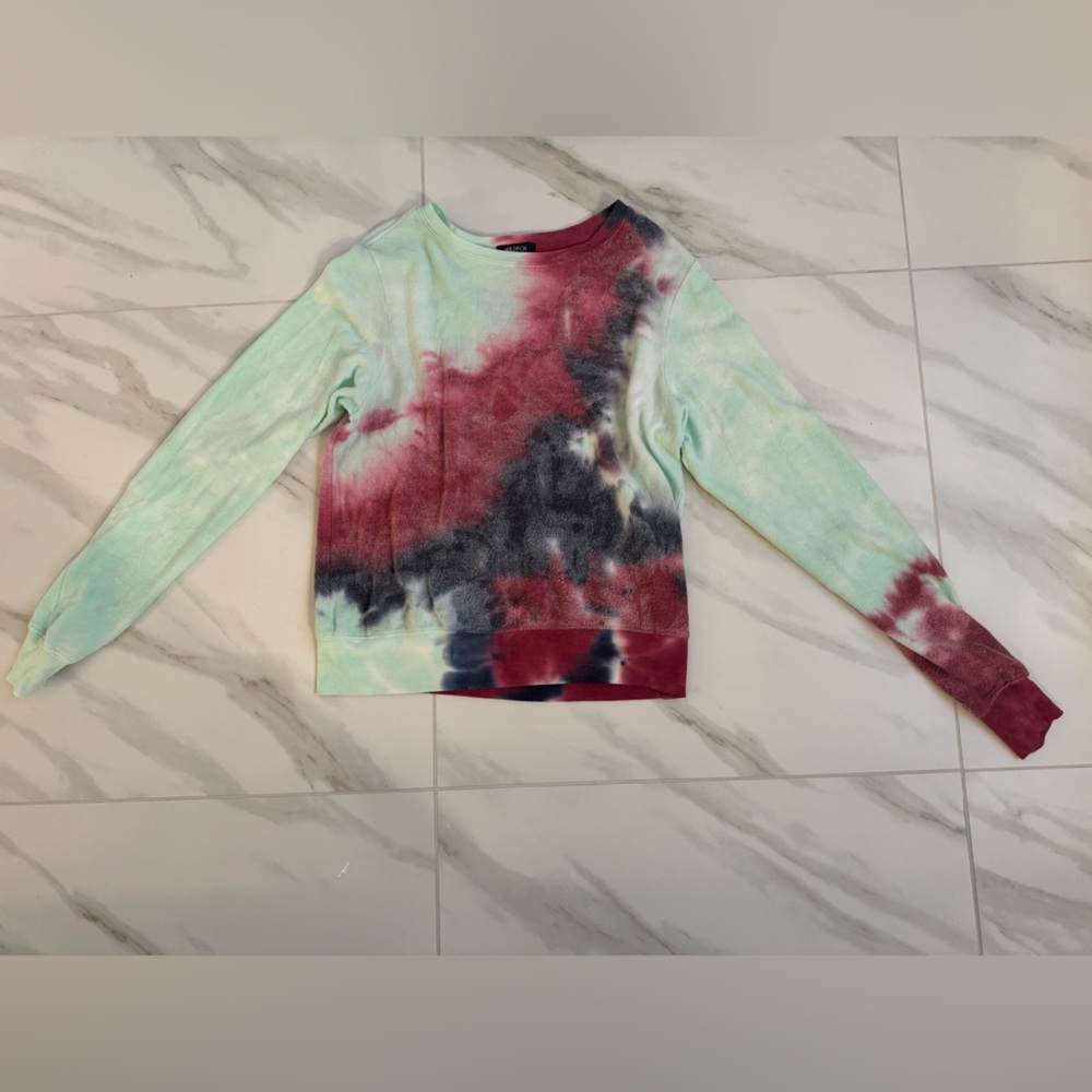 Wild Fox Tie-Dye Crewneck Sweater - Mint, Burgundy, Navy